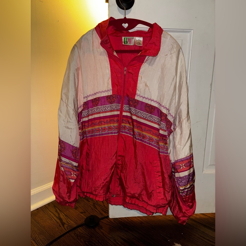 Vintage Spirit Red and Purple Women's Bomber Jacket
